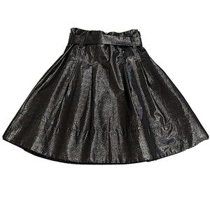 🆕 Express silver & black sash bow tie a line knee length full high rise …